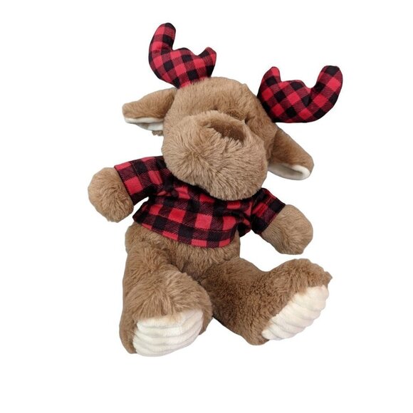 Spark Create Imagine  Reindeer  plush rattle crinkle ears red plaid 15" - Picture 2 of 6